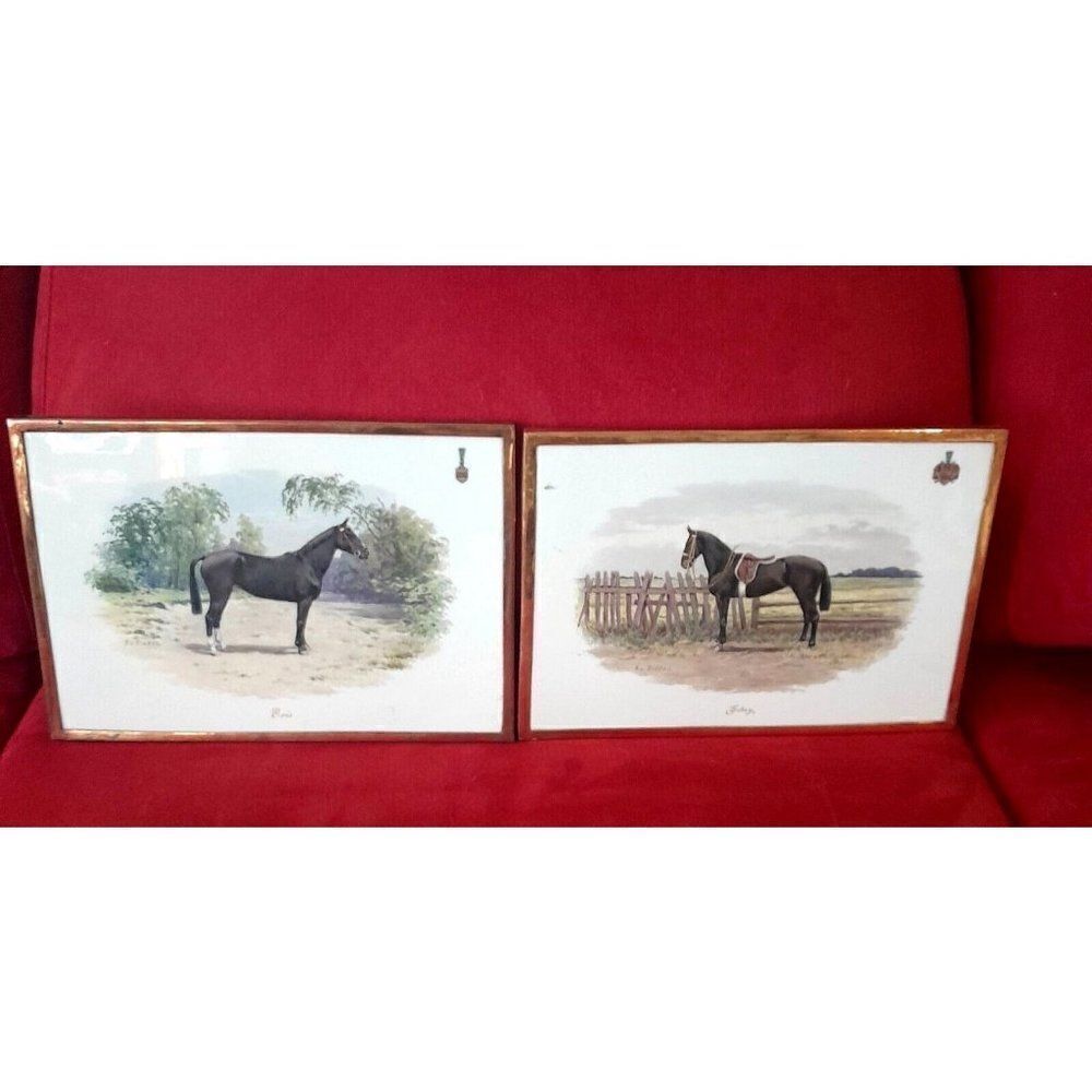 VTG Set Porcelain Horse Equestrian Wall Tiles Germany Y.R. Riedel York Berlin - Picture 9 of 15